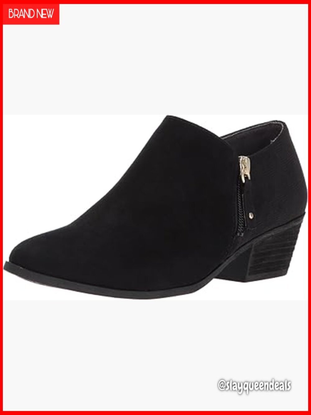 Ankle Booties with Memory Foam Insole, Almond Toe, Zip Closure